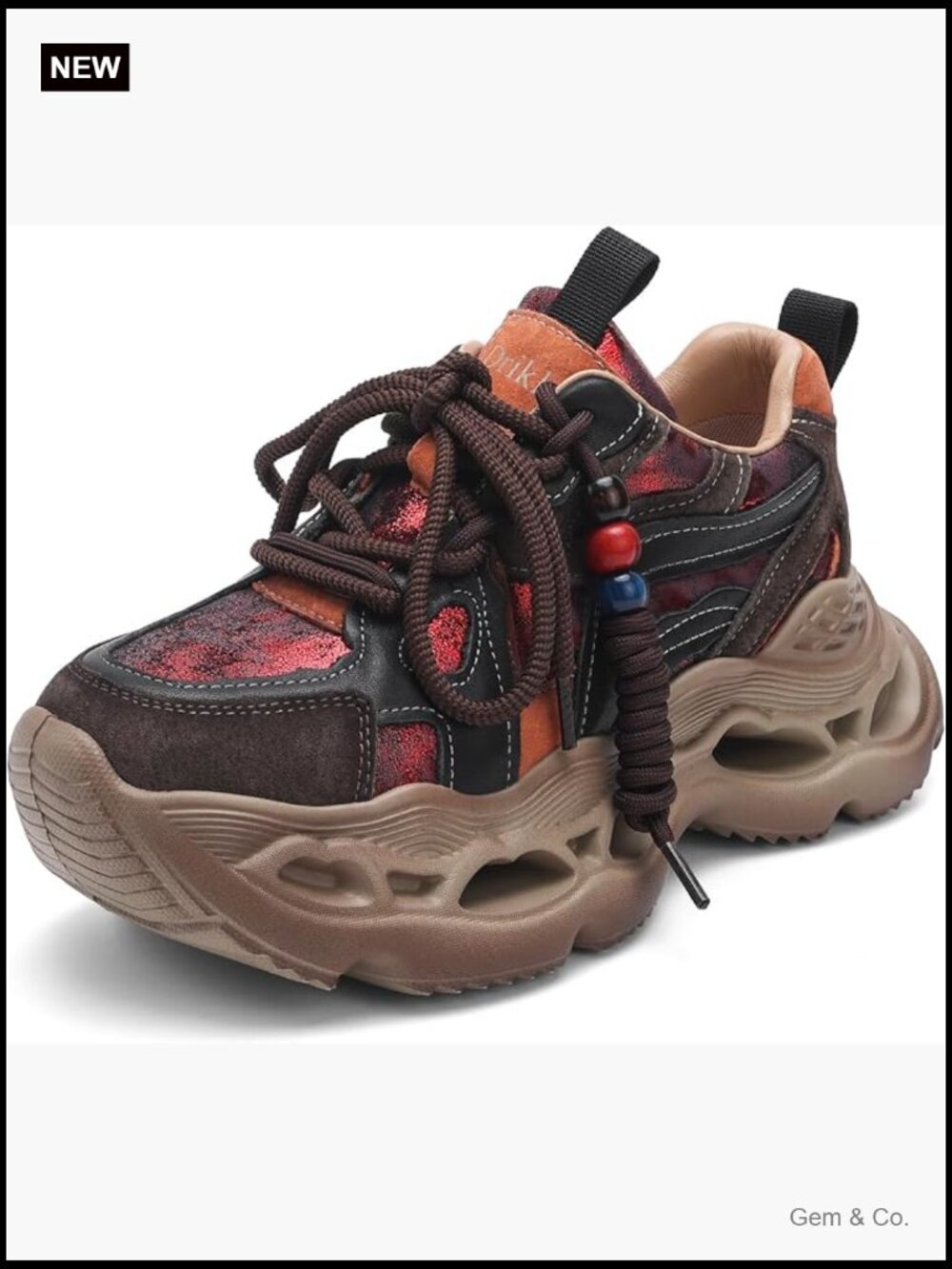 Lace-Up Slip-Resistant Platform Sneakers Chunky Dad Shoes Casual Walking Shoes